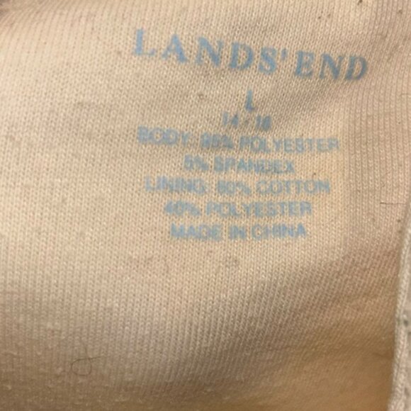 Lands' End cream quilted fleece sleeveless jacktet Vest L14-16 - Picture 2 of 3